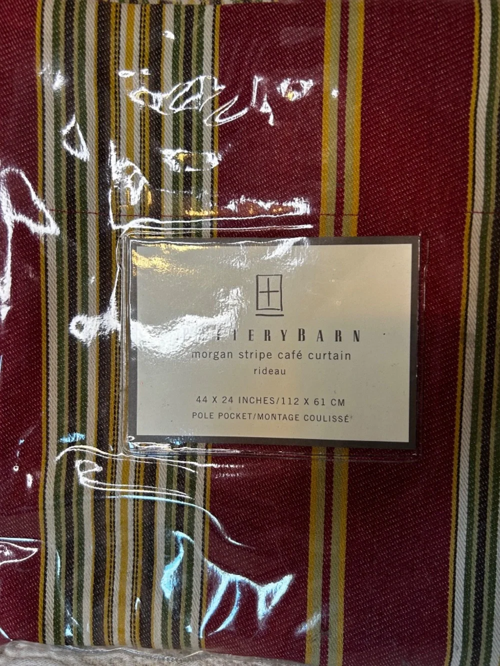 Pottery Barn Valance-Morgan Stripe Pole Pocket
